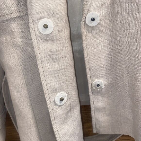 NWT LOFT Ann Taylor Blazer Jacket Women’s 14 Linen Lined Belt Two Snap Buttons - Picture 11 of 11